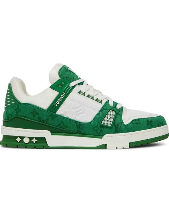 Louis Vuitton Trainer Green Monogram Denim
